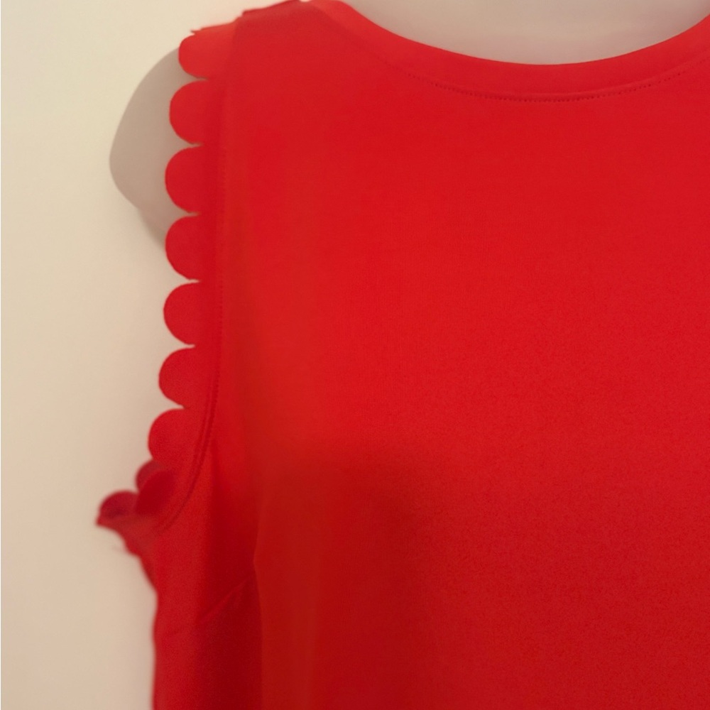 Crown & Ivy Red Scalloped Tank Top - Picture 4 of 7
